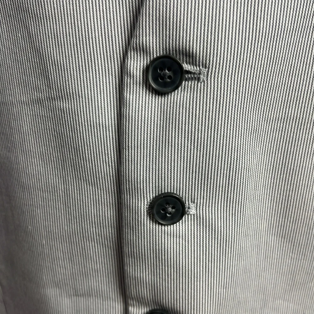 Express Men’s Gray Pinstripe 6-Button Vest – Size M